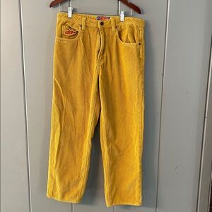 Empyre Skater Y2K  Corduroy Pants size 30 Relaxed Fit Baggy Gold Mustard Yellow